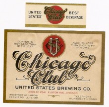 Chicago Club Beer Label Chicago Club Beer Label