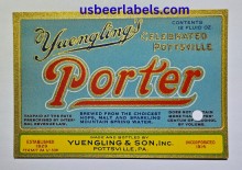 Yuenglings Porter Beer Label Yuenglings Porter Beer Label